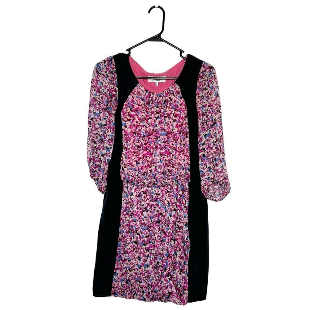 Tibi Mixed Media Silk Mini Dress Women's Size 2